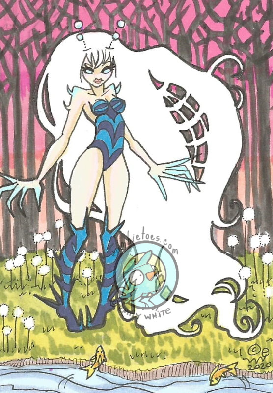 "Loola" Cartoon Fairy Art (c) Emily White 2020  zombietoes.com